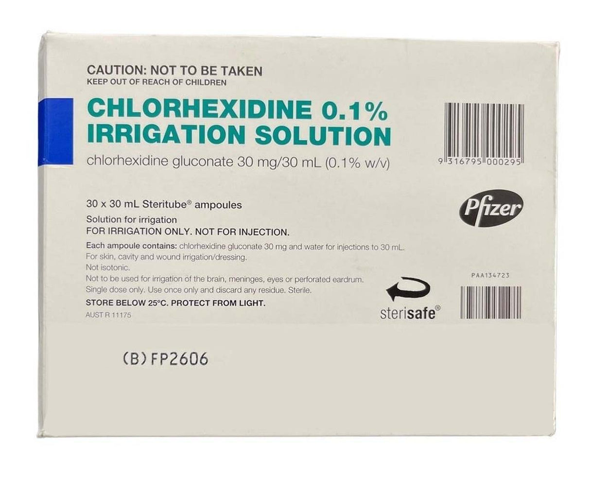 Pfizer Chlorhexidine Irrigation Solution 0.1% Ampule - 30ml